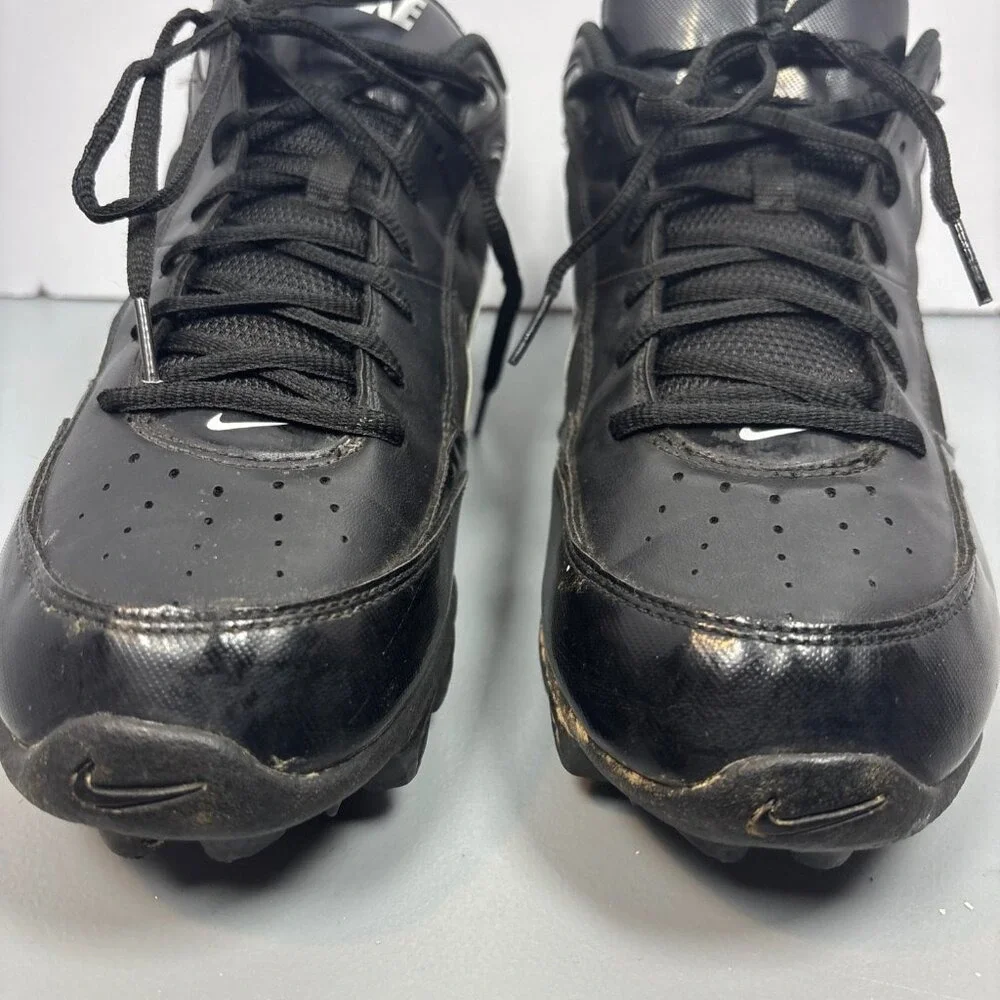 Nike Land Shark Football Cleats Mens 12‎ Black White Good Low Top 316358-011